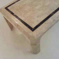 Maitland-Smith vintage coffee table, marble & brass, 1980`s ca, American